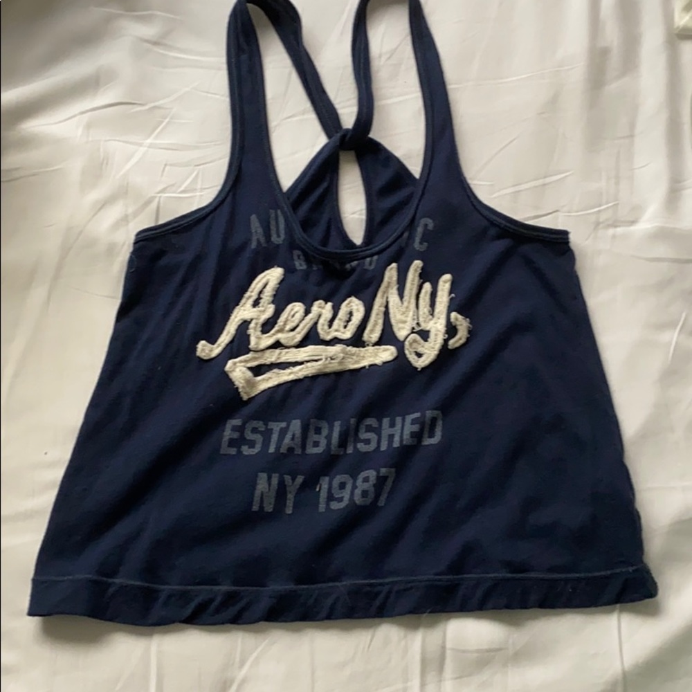 Dark blue crop top